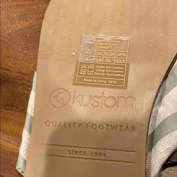 Gray stripe kustom slides sandals shoes - Picture 7 of 8